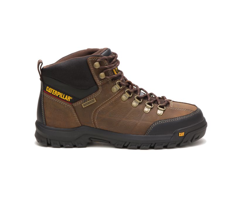 Panske Pracovne Topanky Caterpillar - Threshold Waterproof Steel Toe - Tmavo Hnede ( 4863-NBOKL )